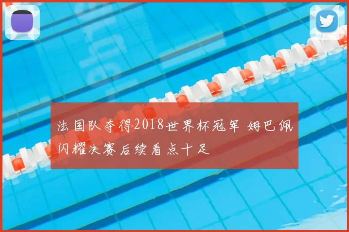 法国队夺得2018世界杯冠军 姆巴佩闪耀决赛后续看点十足